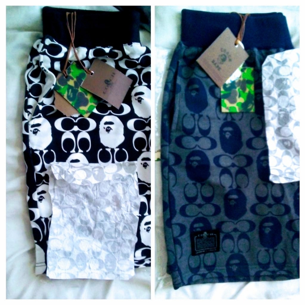 Coach X bape shorts 2 pairs